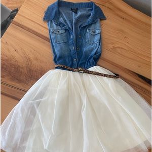 Denim and Ruffle dress adorable fantastic condition